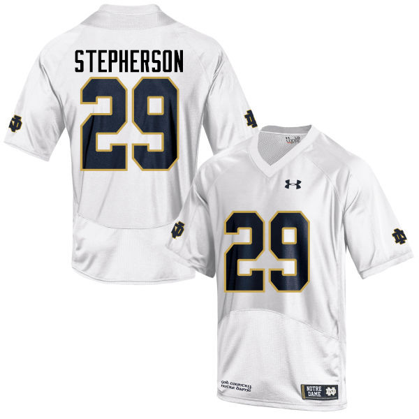 Men's NCAA Notre Dame Fighting Irish #29 Kevin Stepherson Stitched College Under Armour Authentic White Football Jersey UJ10V70JL